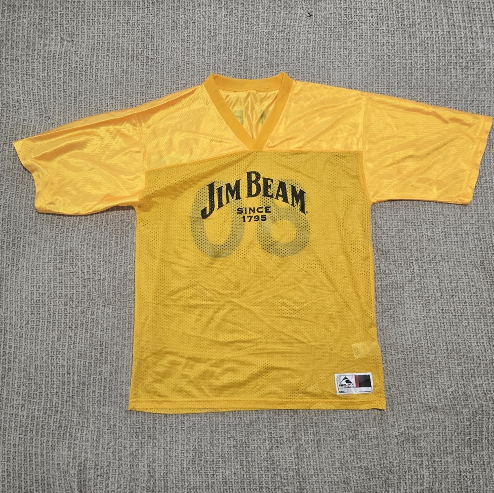 Augusta Sportswear Jim Beam Team Beam # 80 Yellow Jersey Shirt NWOT
